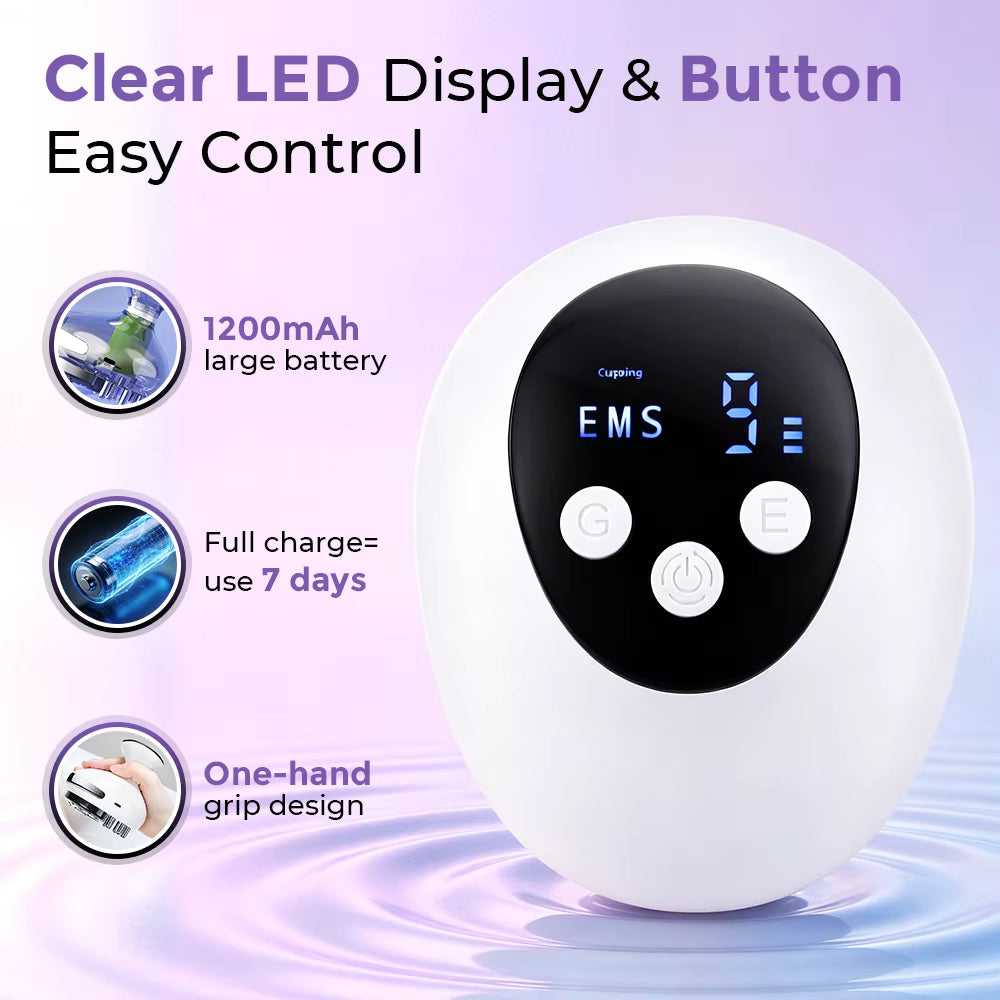 4-in-1 Electric EMS Vacuum Cupping Massager with Red Light Thermal Therapy & Gua Sha Scraping