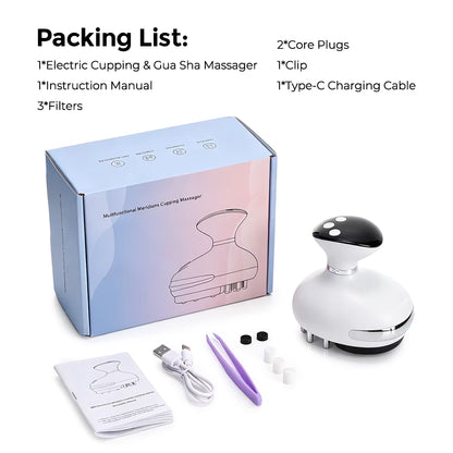 4-in-1 Electric EMS Vacuum Cupping Massager with Red Light Thermal Therapy & Gua Sha Scraping