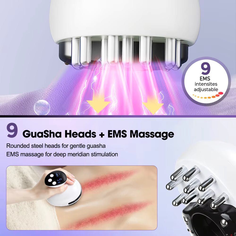 4-in-1 Electric EMS Vacuum Cupping Massager with Red Light Thermal Therapy & Gua Sha Scraping