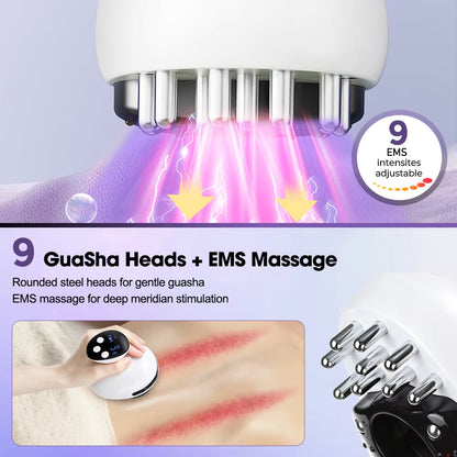 4-in-1 Electric EMS Vacuum Cupping Massager with Red Light Thermal Therapy & Gua Sha Scraping
