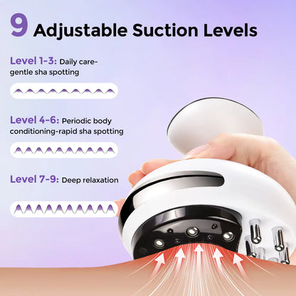 4-in-1 Electric EMS Vacuum Cupping Massager with Red Light Thermal Therapy & Gua Sha Scraping